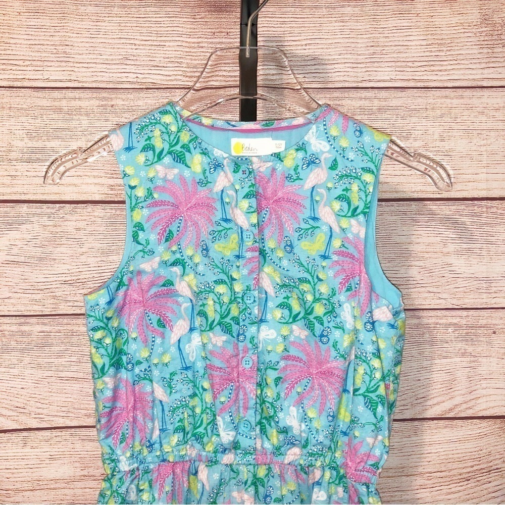 Boden Floral and Flamingos Shorts Romper Size 11-12Y - Picture 9 of 9